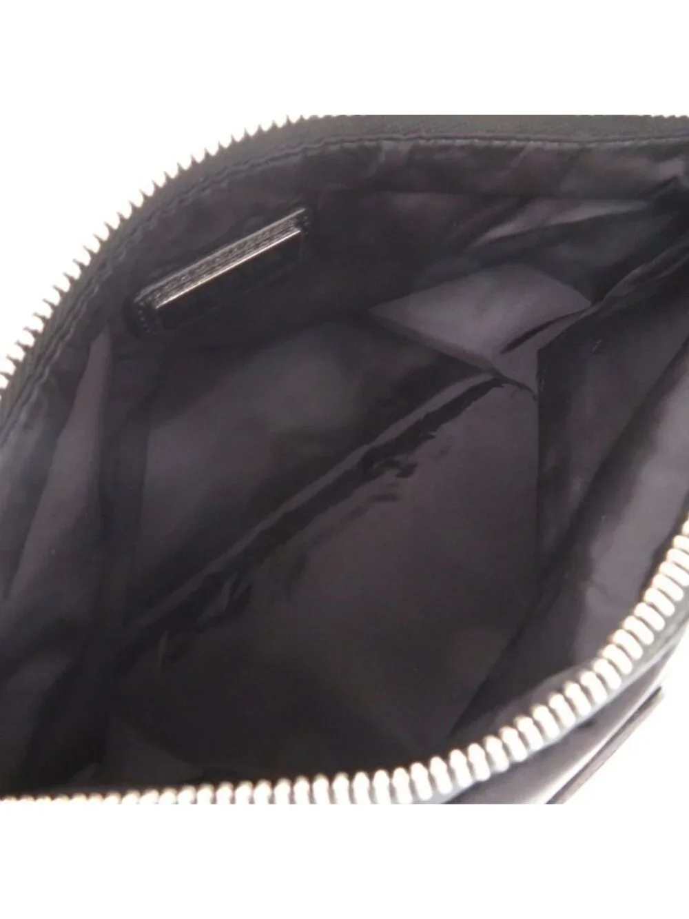 Prada Triangle Logo Nylon Black Clutch